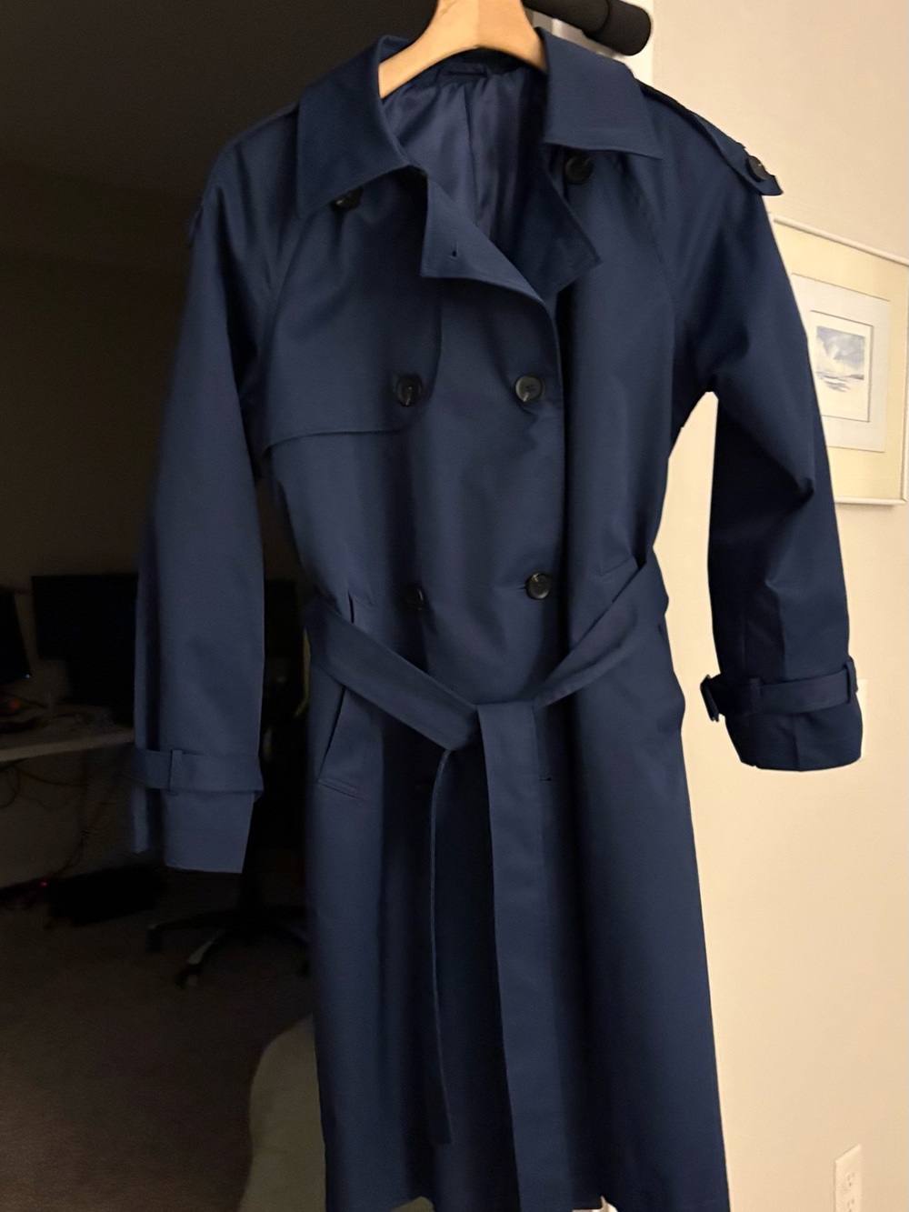 Women’s Navy Trench Coat with Belt